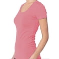 thumbnail image 2 of Essential Basic Scoop Neck Short Sleeve Tee for Women Tshirt - Junior to Plus Sizes, 2 of 3