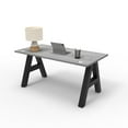 thumbnail image 2 of Serenity A-Frame Writing Office Desk for Home and Office, 60x30 with Gray Oak Top, Black Frame, 2 of 7
