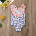 thumbnail image 5 of Infant Baby Girl Watermelon Swimsuit Floral Neck Bikini Suit One Piece Beachwear, 5 of 6