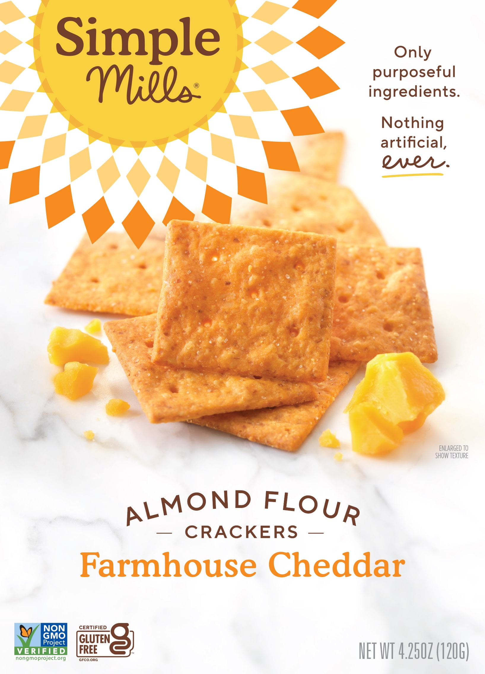 Simple Mills Crackers, Farmhouse Cheddar, Almond Flour, 4.25 oz