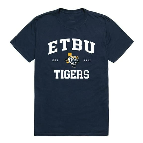 East Texas Baptist University Tigers Seal College T-Shirt, Navy - Extra Large