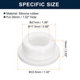 thumbnail image 3 of Uxcell 8Pcs White Plug Holes,Rubber Button Plug for 26mm/1.02" Hole, 3 of 6