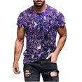 thumbnail image 4 of LYXSSBYX Big and Tall Mens Shirts Short Sleeves Clearance Casual Men's Geometry Print T Shirt Tee Graphic Tee Outdoor Daily Vacation Short Sleeve Crew Neck Shirt Spring Fall Clothing Apparel, 4 of 6