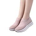 thumbnail image 2 of hopeusnice Women's Knitted Slip On Sneakers Breathable Comfortable Shoes Lightweight Sock Sneakers for Walking Running Daily Wear Pink 37, 2 of 9