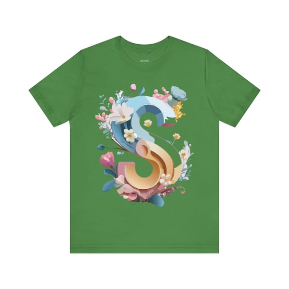 Letter S Graphic Tee Unisex Jersey Short Sleeve Vintage Inspired Artwork
