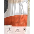 thumbnail image 6 of Sheer Curtains 45 Inch Length 2 Panels Set for Kitchen, Black Orange Art Semi Sheer Curtains for Windows, Geometric Modern Abstract Art Voile Window Treatments Rod Pocket Curtain, 6 of 7