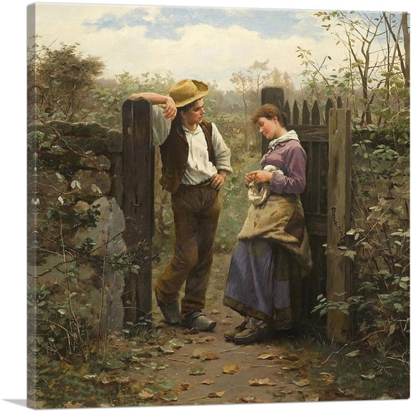 ARTCANVAS Rural Courtship Canvas Art Print by Daniel Ridgway Knight - Size: 18" x 18" (0.75" Deep)
