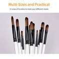 thumbnail image 5 of 12pcs Angular Brushes Paintbrush Set Nylon Hair Paint Brush Set for Acrylic Oil Watercolor Painting Artist Professional Painting Kits White, 5 of 7