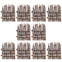 PBPBOX Fencing Ornament Miniature Fairy Garden Fence Brown DIY Beautification Garden 10PCS