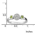 thumbnail image 5 of Stackable Expressions Sterling Silver Double Round Peridot and Diamond Ring, 5 of 8