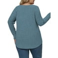 thumbnail image 3 of NISVIYA Womens Plus Size V Neck Long Sleeve Winter Pullover Sweater Blue, 3 of 7