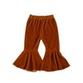 thumbnail image 2 of One opening 1-6Y Fashion Newborn Toddler Baby Girls Bell Bottoms Velvet Casual Pants Elastic Waist Children Kids Girls Long Flare Trousers, 2 of 5