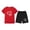 Dark Gray, variant on Hrsba Fashion Boy And Girls' Casual Short Sleeve Round Neck Collar Botton Solid Color Short Pants Sets,Toddler Summer Short Sleeve Round-Neck Blouses & Shirts Sets