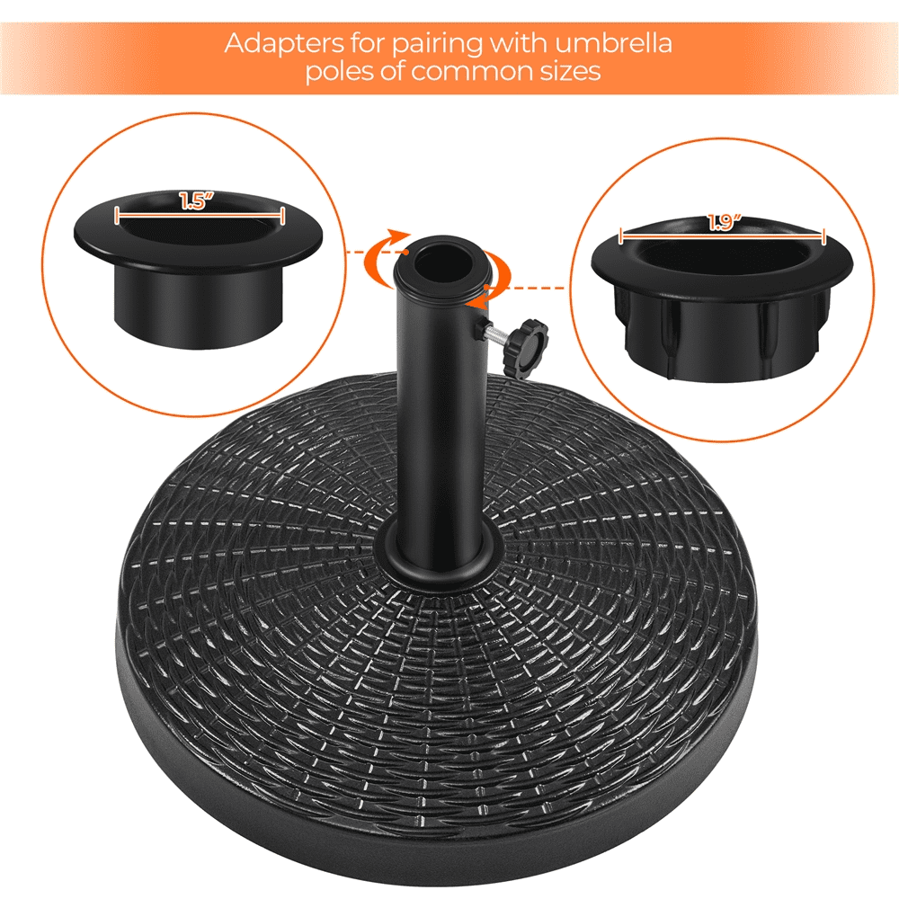 Renwick 18" Outdoor Patio Heavy Duty Market Umbrella Base for Garden, Black