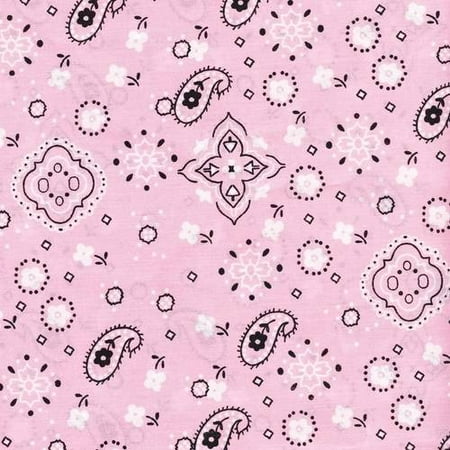 SHASON TEXTILE (3 Yards cut) CRAFT PROJECTS POLY COTTON PRINT BANDANA, PINK, Available In Multiple