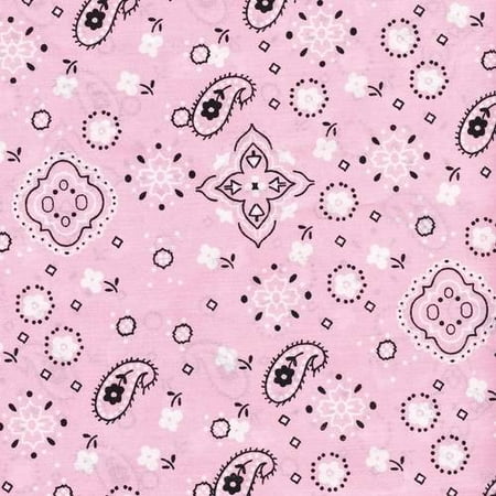 SHASON TEXTILE (3 Yards cut) CRAFT PROJECTS POLY COTTON PRINT BANDANA, PINK, Available In Multiple