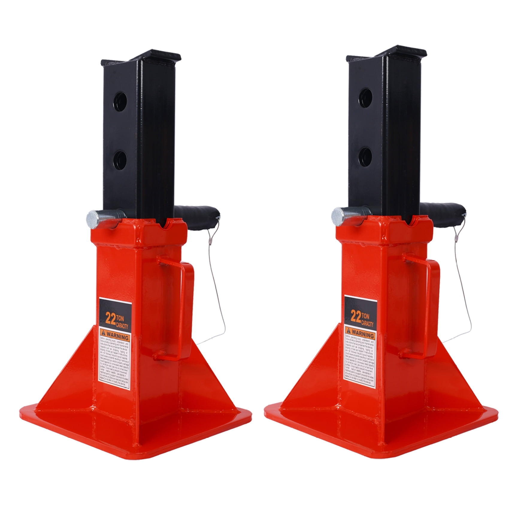 Car Jack Stands 22 Ton - Heavy Duty, Professional, Locking - 44,000 lb Capacity, Red, 2 Pack