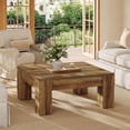 thumbnail image 6 of 39" Square Wooden Coffee Table, Rustic Farmhouse Center Table with Sturdy Legs for Living Room, Easy-to-Assemble Accent Furniture, 6 of 8