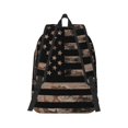 thumbnail image 2 of Honeii American Flag with Desert Camouflage Print Canvas College Laptop Backpack, Durable Rucksack Travel Notebook Bag School Backpack Book Bag for Men Women-Medium, 2 of 7