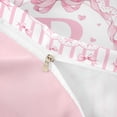 thumbnail image 4 of Meiyoeat Kawaii Bow Letter P Print Bedding, Floral Stripes Love Heart Duvet Cover Full, Pink White,3pcs,No Comforter,Pink Reversible, 4 of 6
