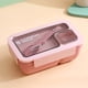 thumbnail image 3 of Fiambrera Portátil de Plástico con Hebilla de Cierre, Compartimento Doble con Compartimentos para Condimentos, Gran Capacidad para Comidas, Ideal para Picnics En La Oficina, Incluye Cuchara,, 3 of 4