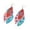 Blue-3, variant on 1 Pair 4th of July Earrings Patriotic Earrings for Women - Memorial American Flag USA Dangle PU Jewelry - Independence Fourth of July Outfits Accessories