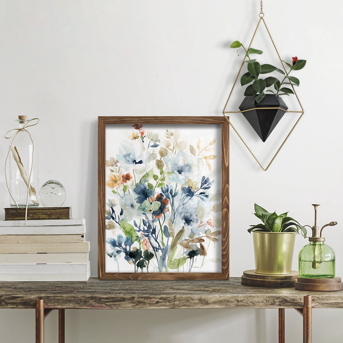 Holland Spring Mix -Framed Print w/glass-Walnut