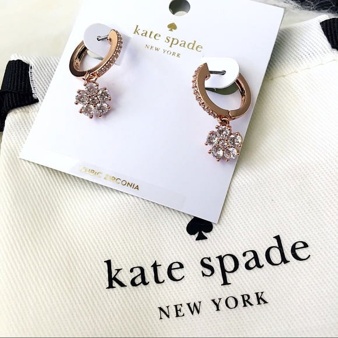 Kate Spade New York Flower Drop Huggies Earrings, Rose Gold
