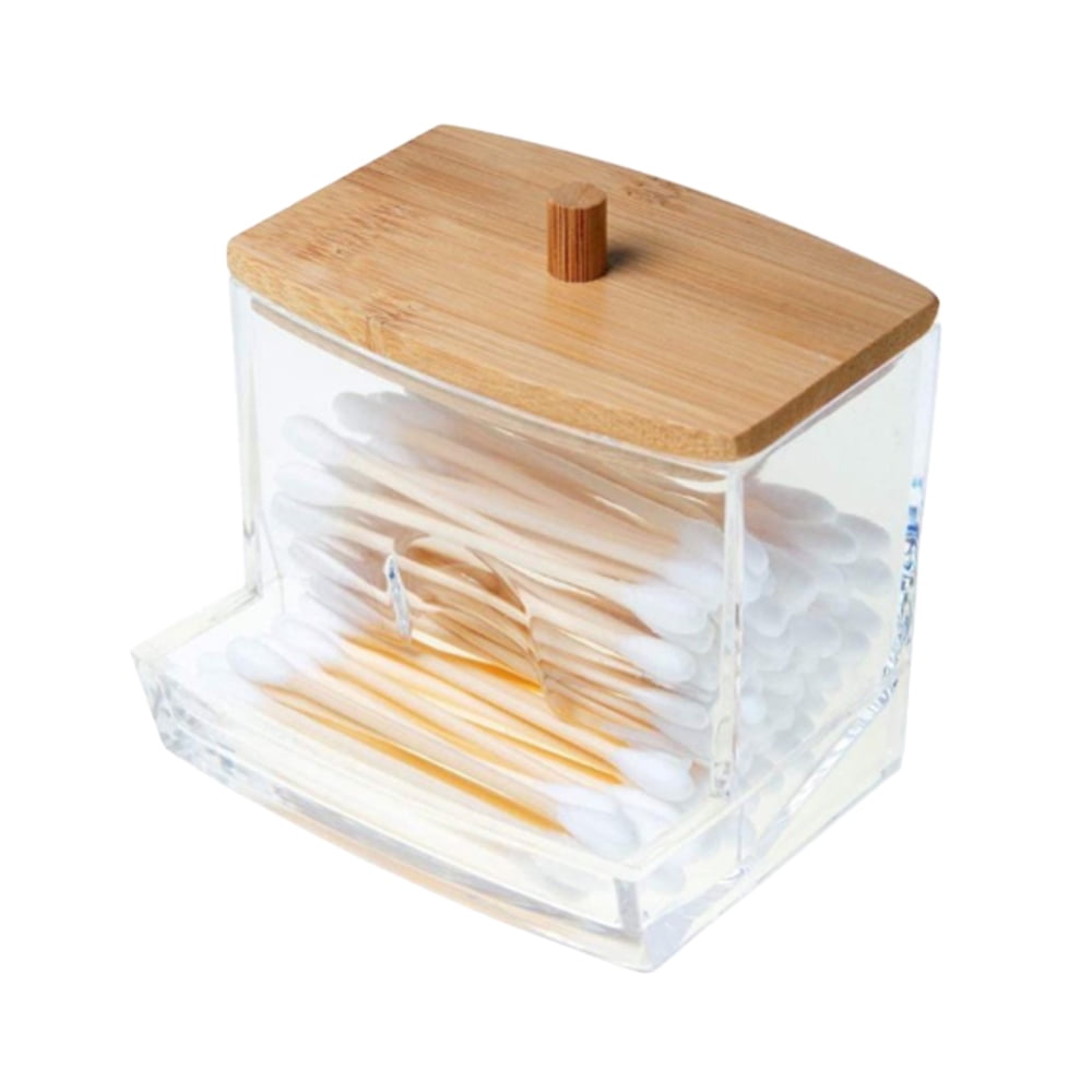 Glass Holder Dispenser Bathroom Jars with Bamboo Lids - Bed Bath