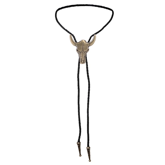 Qarigey Corbatas doradas para hombre, accesorios de ropa ajustables de vaquero americano, corbata de estilo occidental con cuerno en bolsas, paquete de Accesorios de disfraces bronce Qarigey AP004546-03