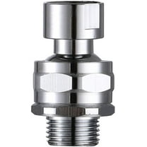 Shower Head Swivel Ball Adapter Brass Adjustable Shower Arm Connector Universal Showering Component Shower Arm Extension, Polished Chrome