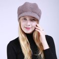 thumbnail image 3 of Winter Hats Knitted Beanie Hat with Visor Ribbed Ski Beanie Hat Slouchy Skull Hat Cap Headwear for Women and Girls, 3 of 6