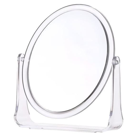XIBUFE Double Sided Makeup Mirror 7X Magnifying Vanity Mirror with 360° Swivel Stand Round Magnification Mirror for Bathroom Bedroom Desk Stable Base Hands Free