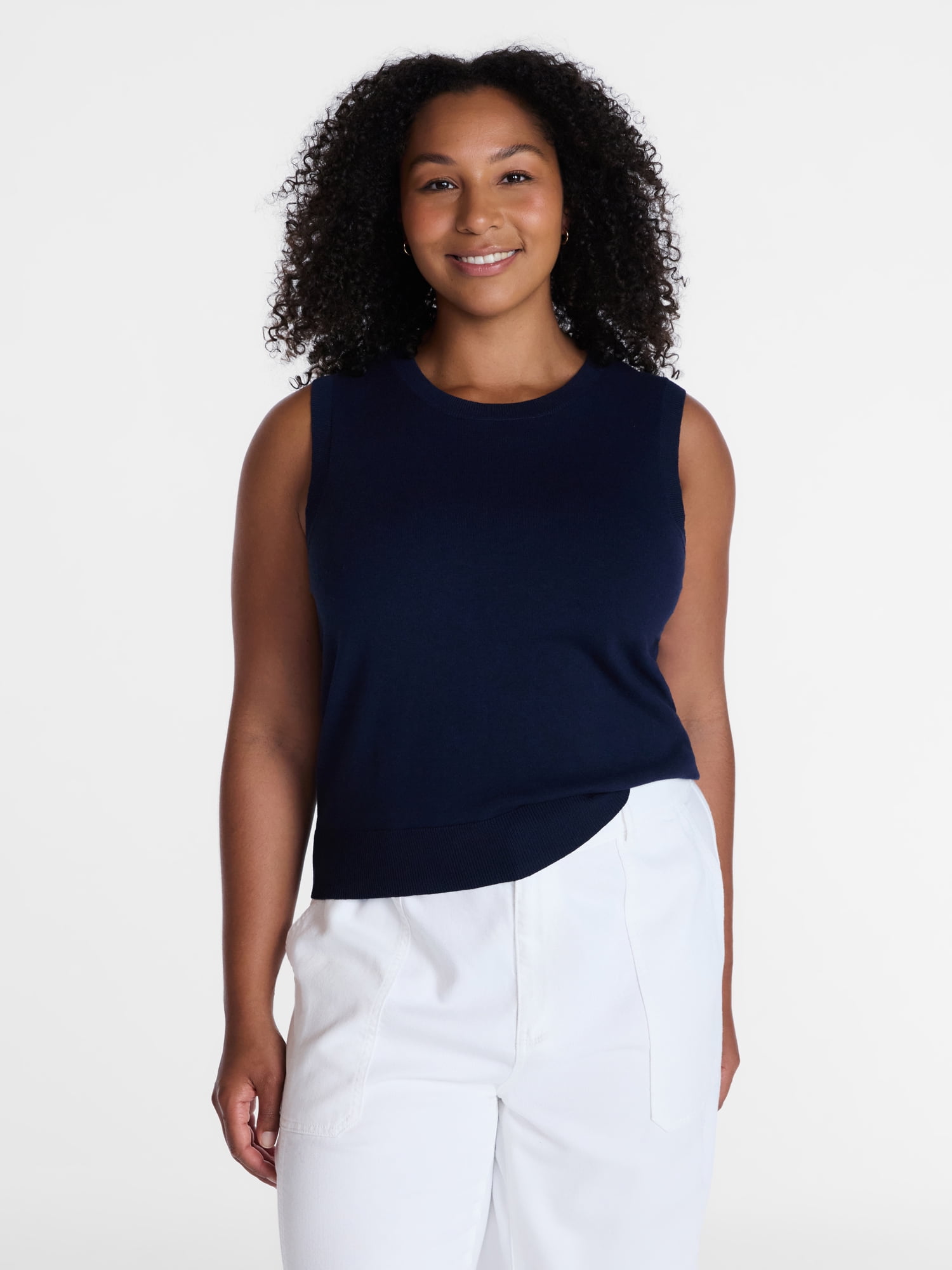 Time and Tru Women's Fine Gauge Sweater Shell, Lightweight, Sizes XS-XXXL