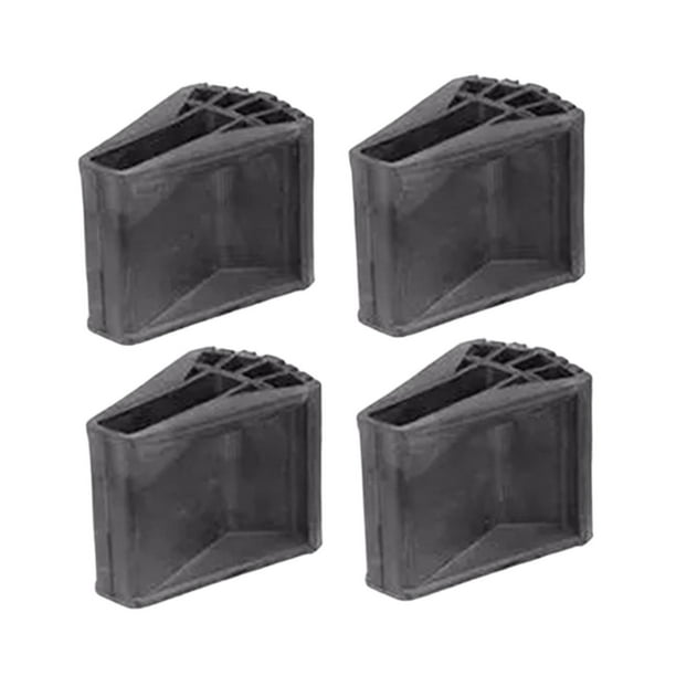 4 cubiertas para pies de escalera, accesorios, prácticos protectores de fácil instalación y estabilidad. Negro