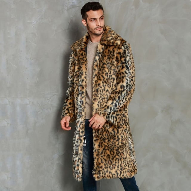 Abrigo cálido de invierno para hombre, abrigo de piel de moda informal, abrigo largo de piel gruesa, gabardina de gran tamaño para hombre
