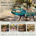 thumbnail image 6 of Round Outdoor Tablecloth with Umbrella Hole and Zipper, Orange Blue Spring Floral Tablecloth with Elastic Waterproof, Daisy Wildflowers Pastoral Patio Table Covers for 55" - 60" Picnic Pool Tables, 6 of 9