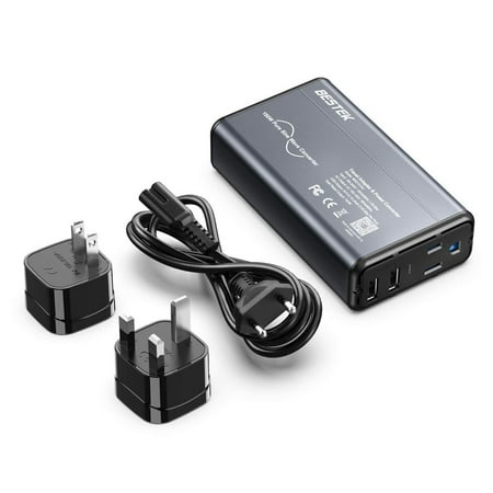 European Adapter Italy Greece BESTEK Universal Travel Adapter Converter for Hair Straightener/Curler, Step Down 100-240V to 110V Power Converter with Fast USB for UK/France/Italy European Asia etc (Grey-Black) ()