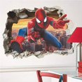 thumbnail image 2 of Pegatinas de pared de Spiderman, pegatinas de efecto 3D, decoración de dormitorio, pegatina de pared adhesiva reposicionable gigante, pegatinas de pared de Spiderman para niños JAMW Sencillez, 2 of 5