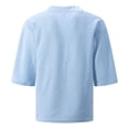 thumbnail image 5 of hoksml Mens Oversized V Neck Textured T Shirts 3/4 Sleeve Breathable Comfortable Casual Tees for Daily Wear Casual Outings, 5 of 5