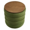 thumbnail image 4 of Modway Mezzo Round Performance Velvet Storage Ottoman in Moss Green, 4 of 9
