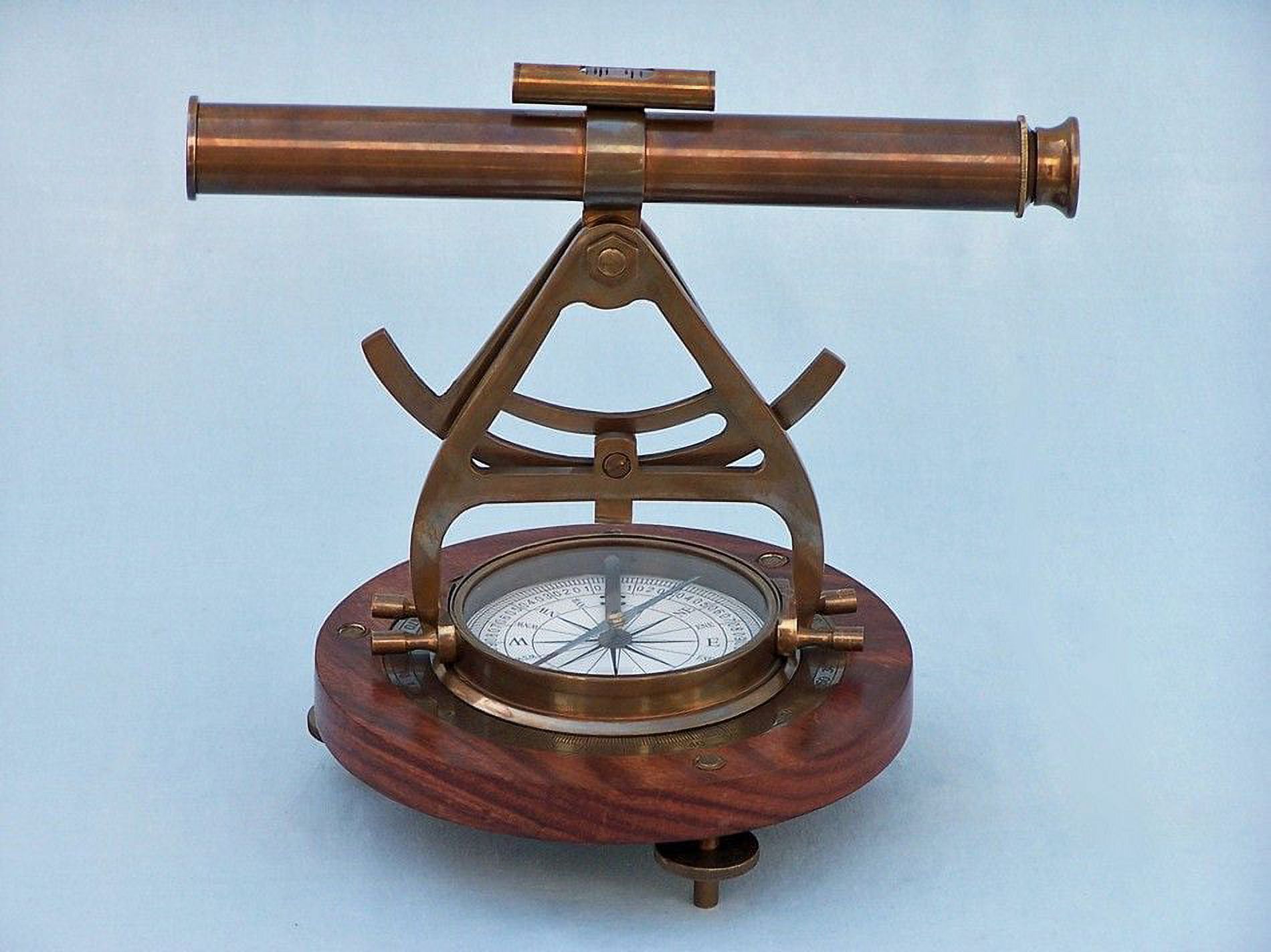 Handcrafted Model Ships LI-1521-AN 14 in. Antique Brass Alidade Compass