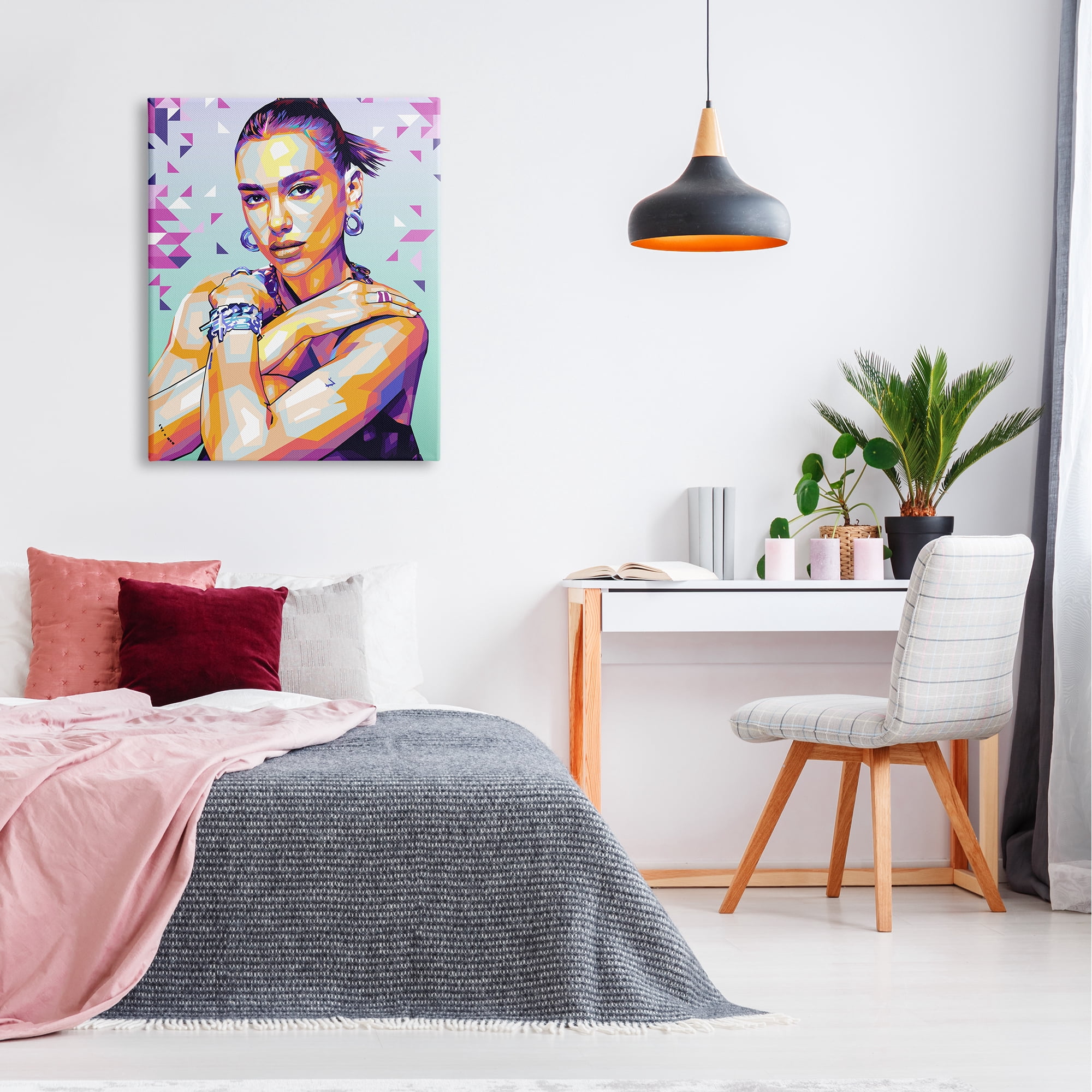 Stupell Industries Fashionista with Accessories Abstract Painting Gallery Wrapped Canvas Art Print Wall Art, 30 x 40