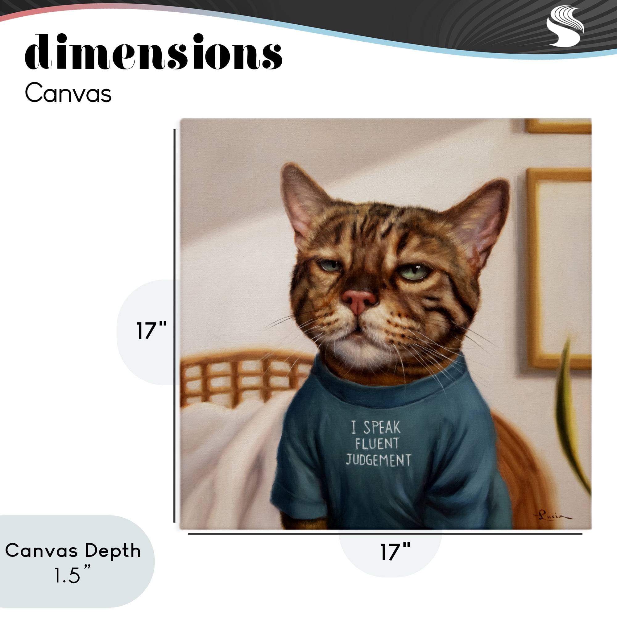 Stupell Industries Cattitude Speak Fluent Judgement Canvas Wall Art, design by Lucia Heffernan