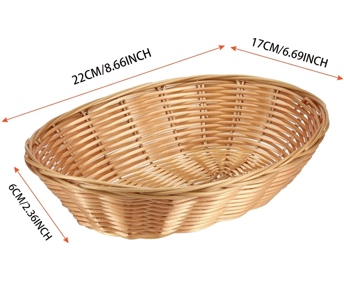 10 Pieces Bread Basket for Serving,Bexikou Plastic Wicker Basket Empty Gift Basket,Food Storage Basket & Fruit Basket,Fruit Serving Basket Bulk for Kitchen, Restaurant, Easter Gifts, Bakery