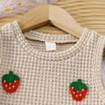 thumbnail image 5 of Dakiuu Baby Girl Strawberry Clothes Outfit Set Summer Sweet Crochet Patch Sleeveless Tank Top & Shorts Toddler Kids Cute 2 Pieces Clothing for 1-5 Years, 5 of 8