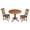 Brown-Espresso, variant on 36" Round Dining Table with 12" Leaf and 2 San Remo Chairs - Espresso - 3 Piece Set