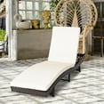 thumbnail image 2 of Costway OP70693WH Patio Rattan Folding Lounge Chair Chaise Adjustable W/White Cushion, 2 of 12