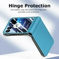 thumbnail image 3 of for Motorola Moto Razr+ 2023 Leather Case with Screen Protector, [Hinge Protection] Premium PU Leather Back Cover Hard PC Bumper Full Coverage Phone Case for Moto Razr Plus 2023 - Blue, 3 of 5