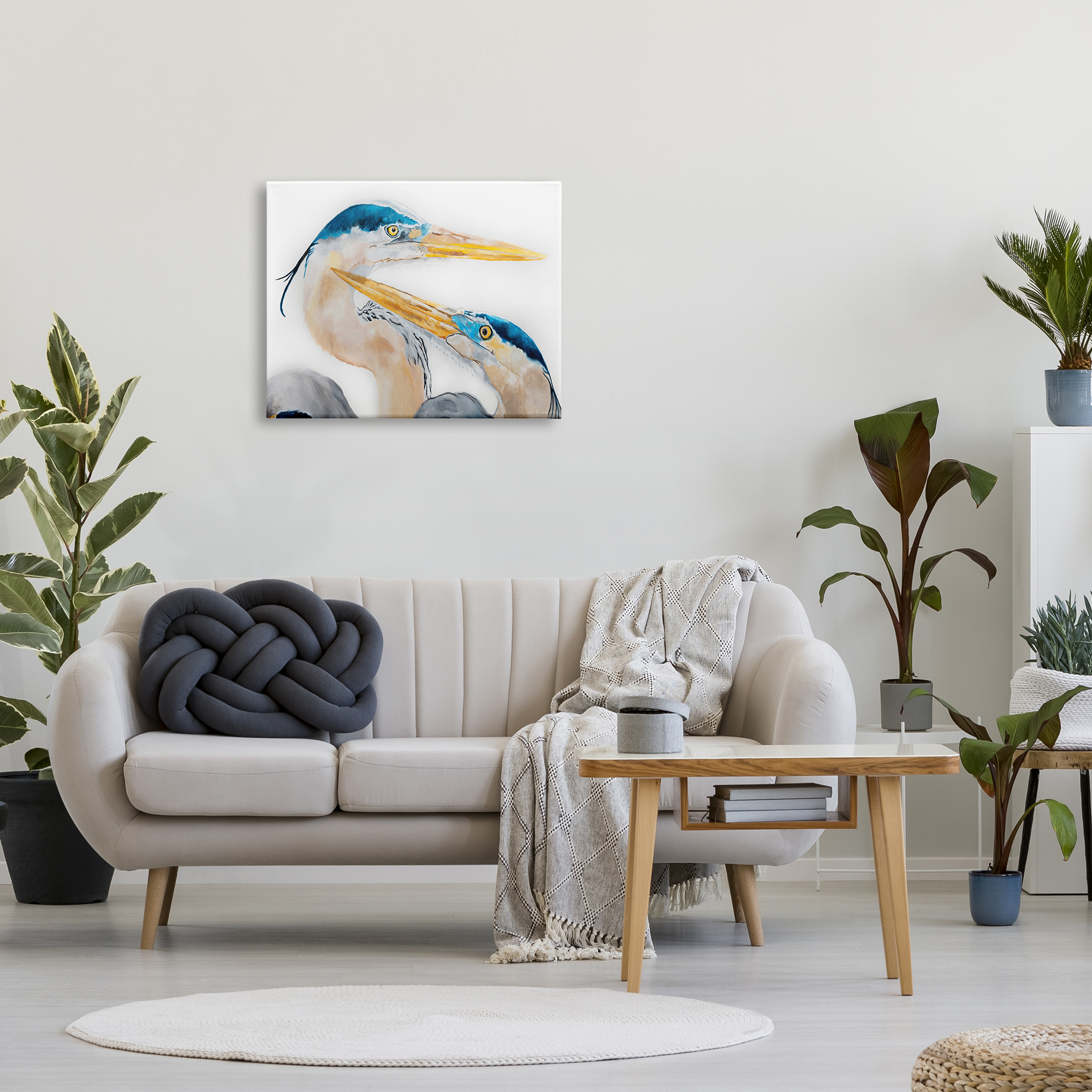 Stupell Home Décor Great Blue Heron Pairing Bird Waterfowl Pair Portrait, 24 x 30, Designed by Diane Fifer
